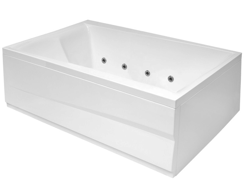 vanna Scala, 1800x1200 mm, ar paneļiem un rāmi, ar sifonu, ar masāžas sistēmu S8, balta akrila